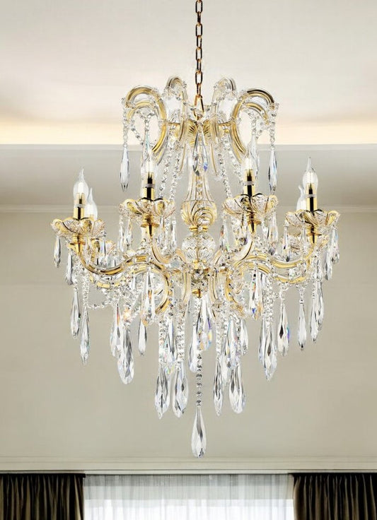 Lámpara de techo LED estilo imperio de cristal transparente