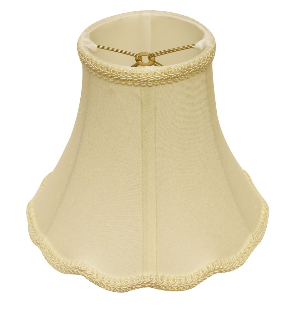 Pantalla de lámpara Shantung de 8" con festón inclinado en color marfil y campana Monay