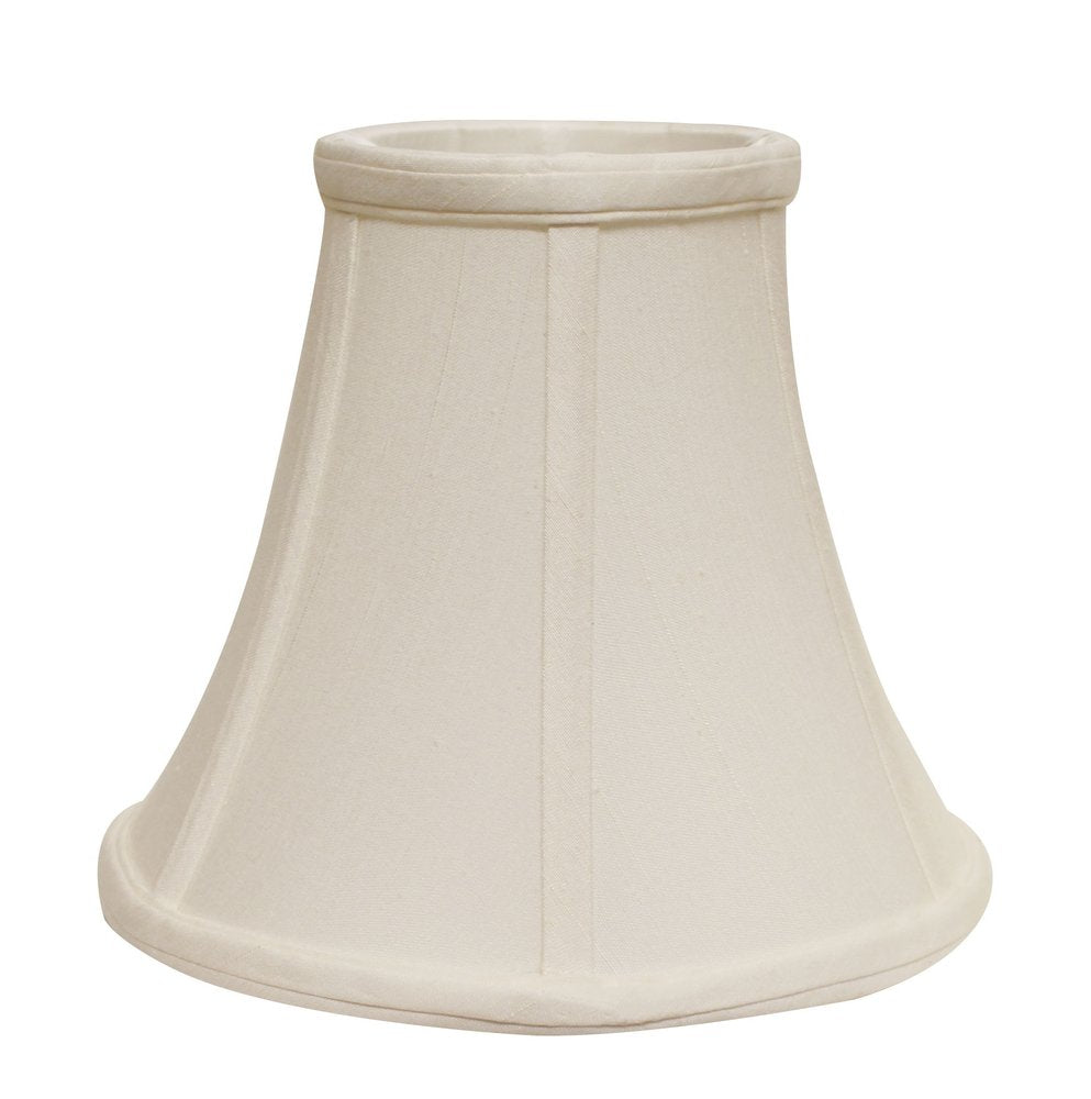 Pantalla de lámpara de campana de seda Monay Shantung blanca de 14 "de ancho inferior