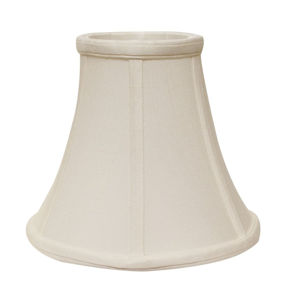 Pantalla de lámpara de campana de seda Monay Shantung blanca de 14 "de ancho inferior
