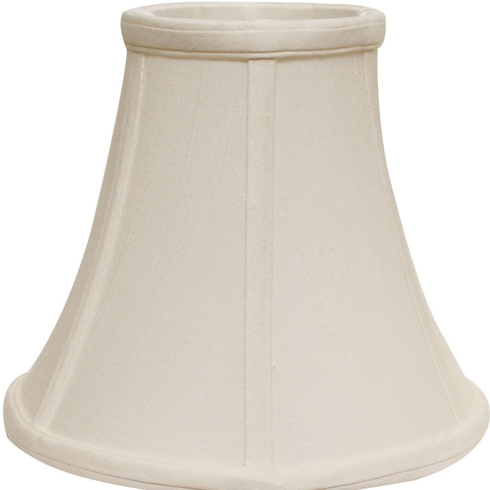 Pantalla de lámpara de campana de seda Monay Shantung blanca de 14 "de ancho inferior
