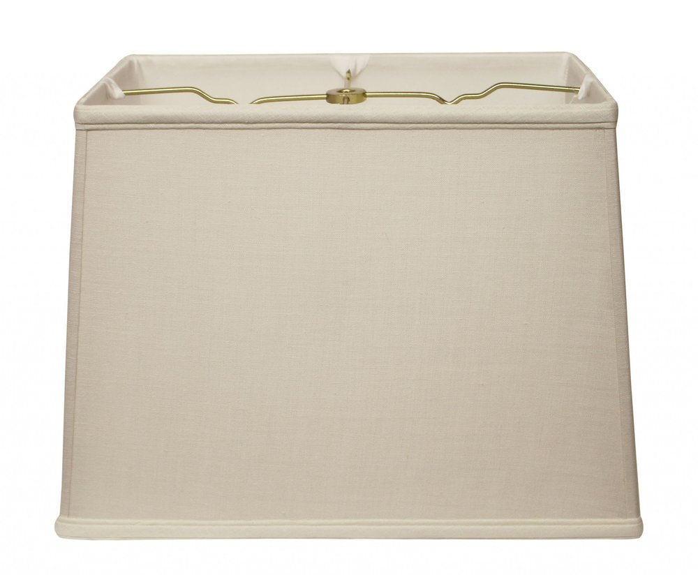 Pantalla de lámpara rectangular de lino blanco roto de 18"
