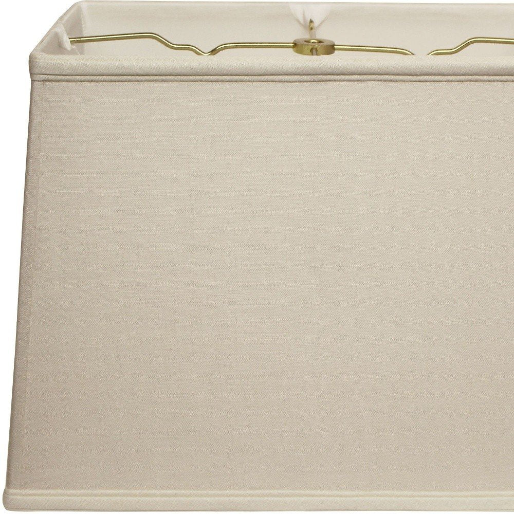 Pantalla de lámpara rectangular de lino blanco roto de 18"