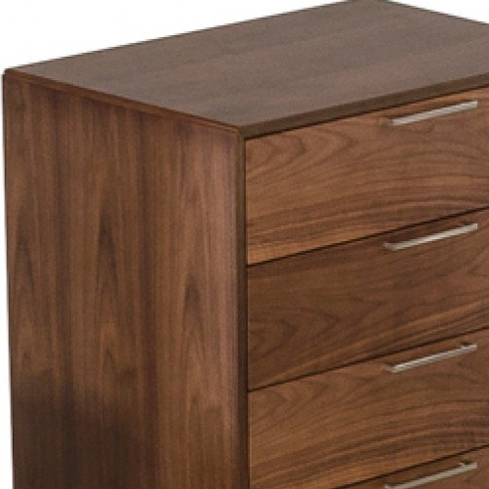 Cómoda de cinco cajones de madera maciza de nogal de 30"