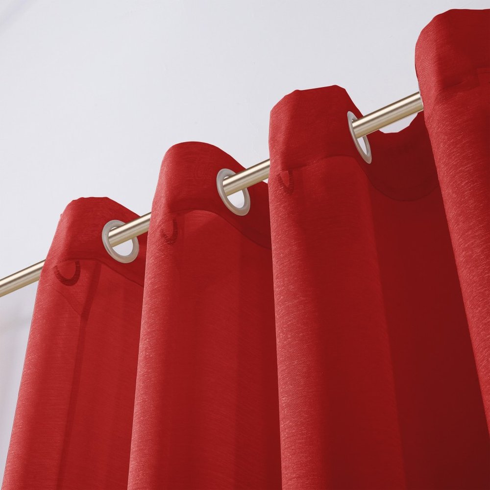 Set of Two 84" Red Solid Modern Window Panels