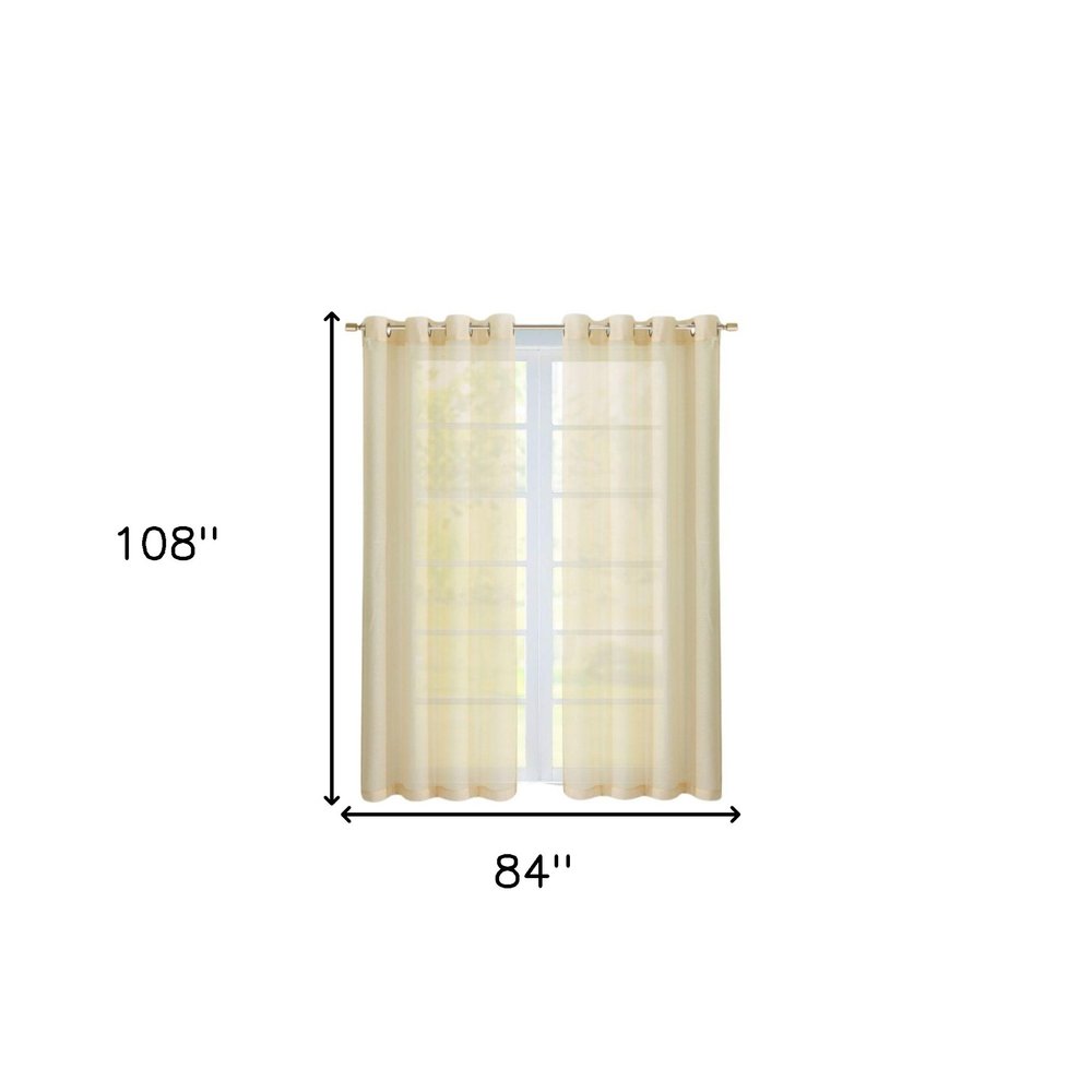 Set of Two 84" Beige Solid Modern Window Panels