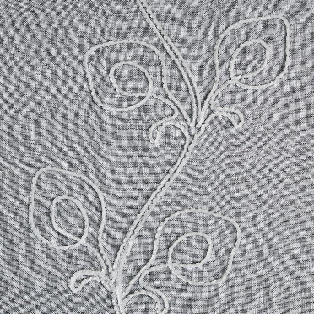 Set of Two 96" Silver Boho Embroidered Window Panels