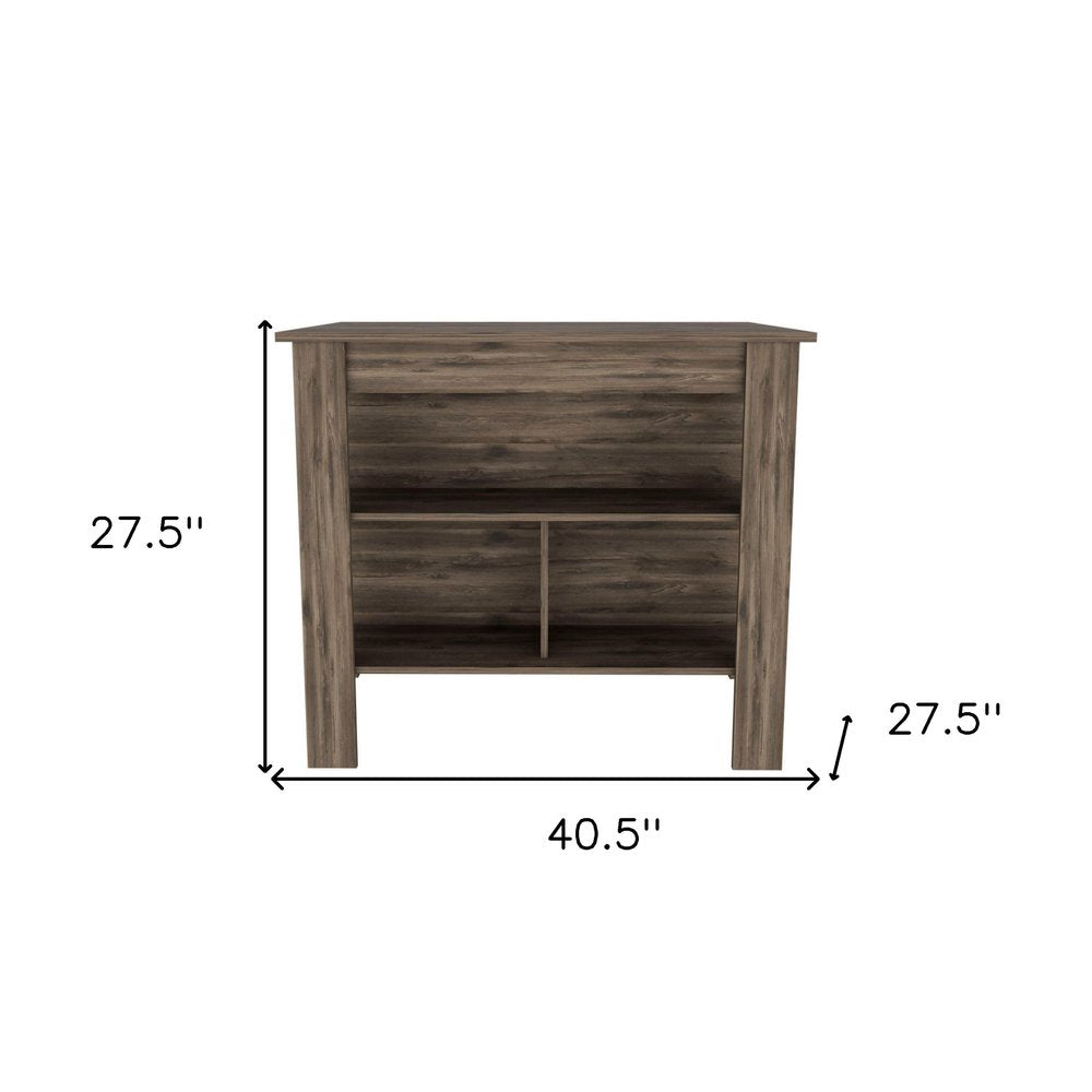 Isla de cocina marrón de 41" con almacenamiento