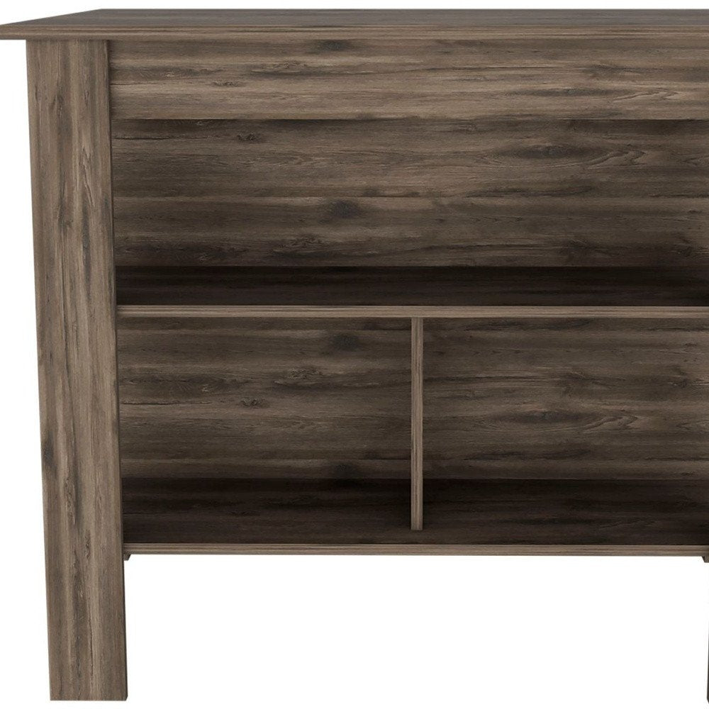 Isla de cocina marrón de 41" con almacenamiento