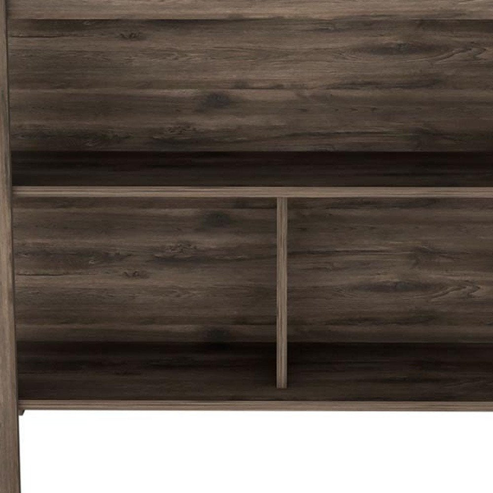 Isla de cocina de 41" en marrón oscuro y marrón con almacenamiento