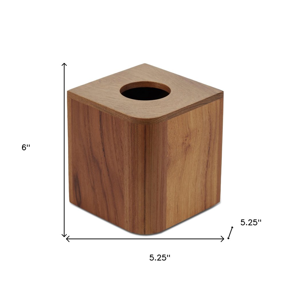 Funda de teca auténtica para caja de pañuelos de diseño