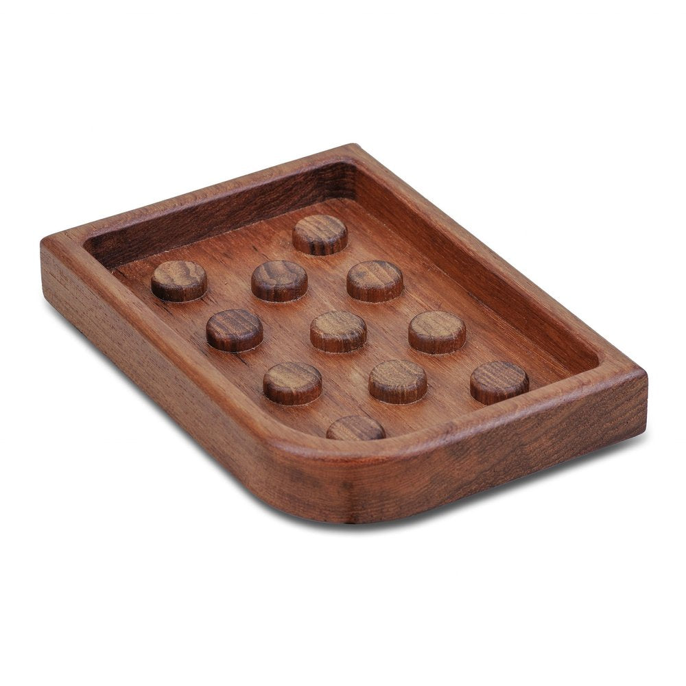 Jabonera de diseño de teca auténtica