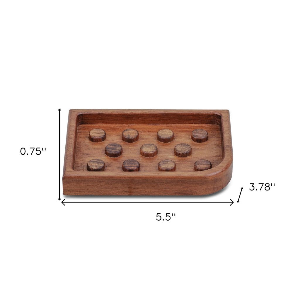 Jabonera de diseño de teca auténtica