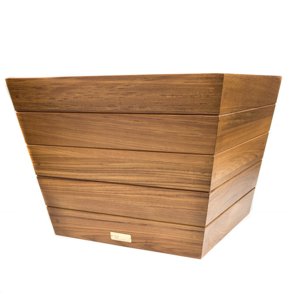 Jardinera cuadrada de madera marrón de 19" para interior y exterior