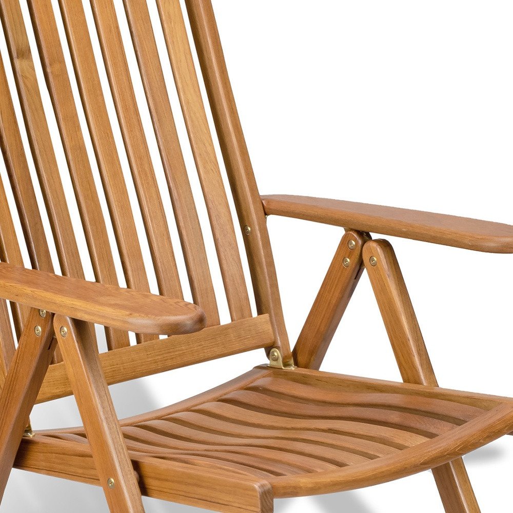 Sillón de madera maciza marrón de 27" para interior y exterior
