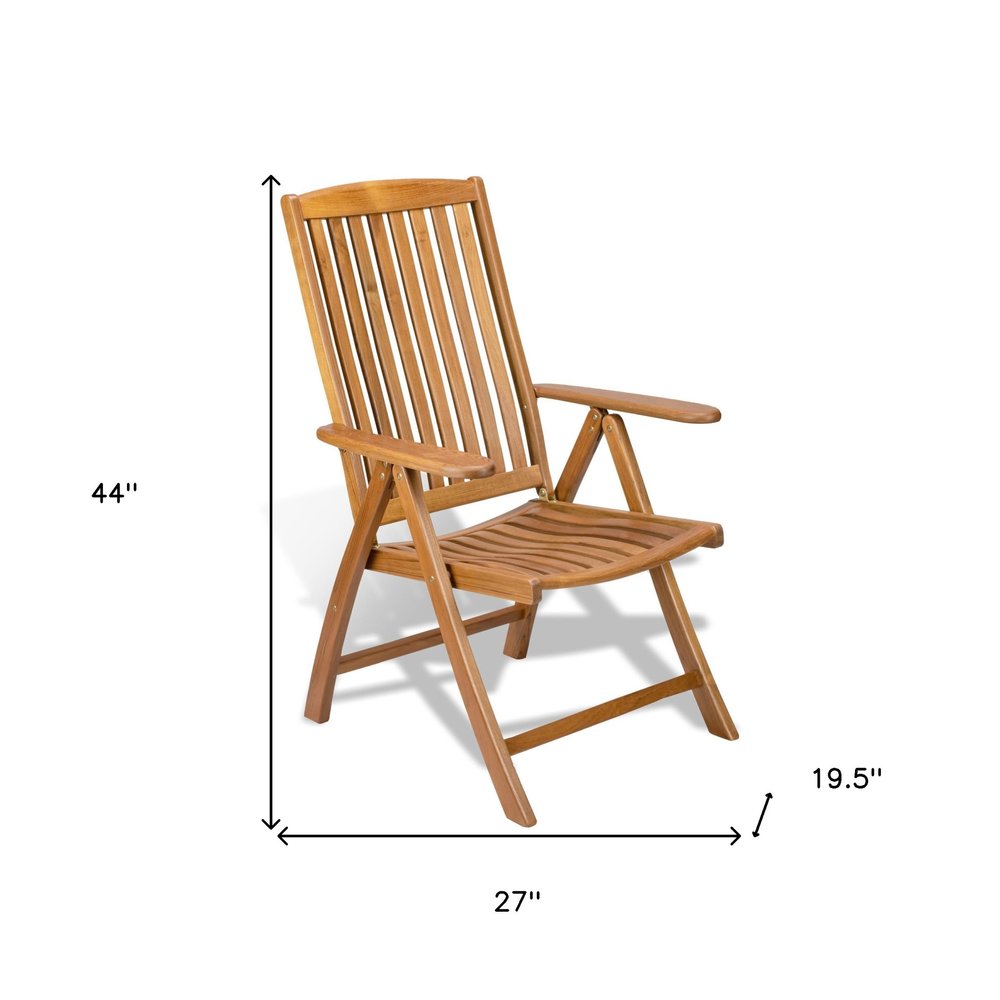 Sillón de madera maciza marrón de 27" para interior y exterior