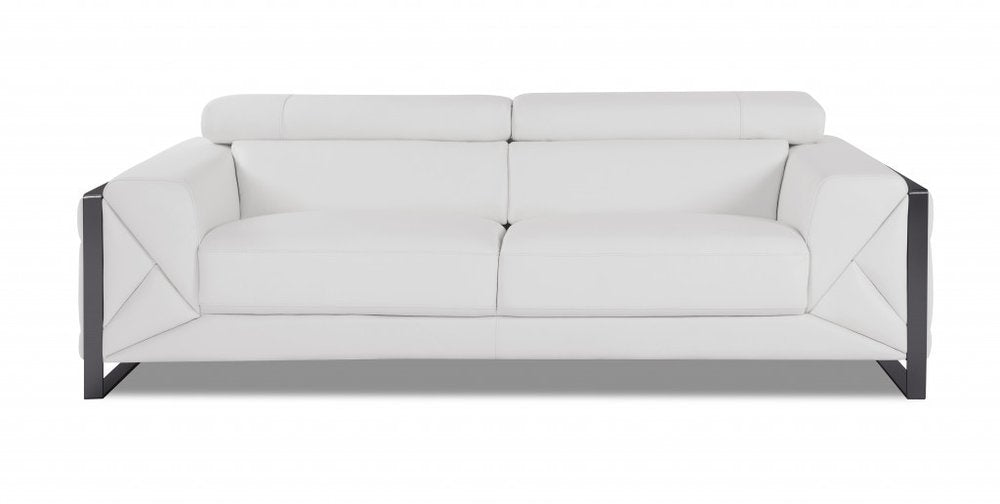 Conjunto de asientos para cinco personas en cuero italiano blanco de dos piezas para interiores