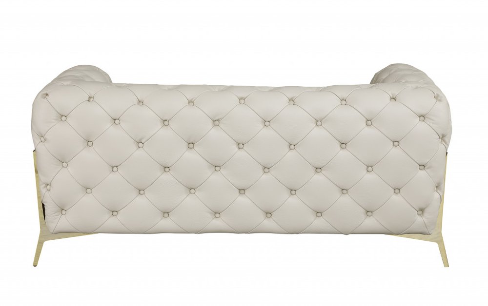 Conjunto de asientos para cinco personas de cuero italiano beige de dos piezas para interiores