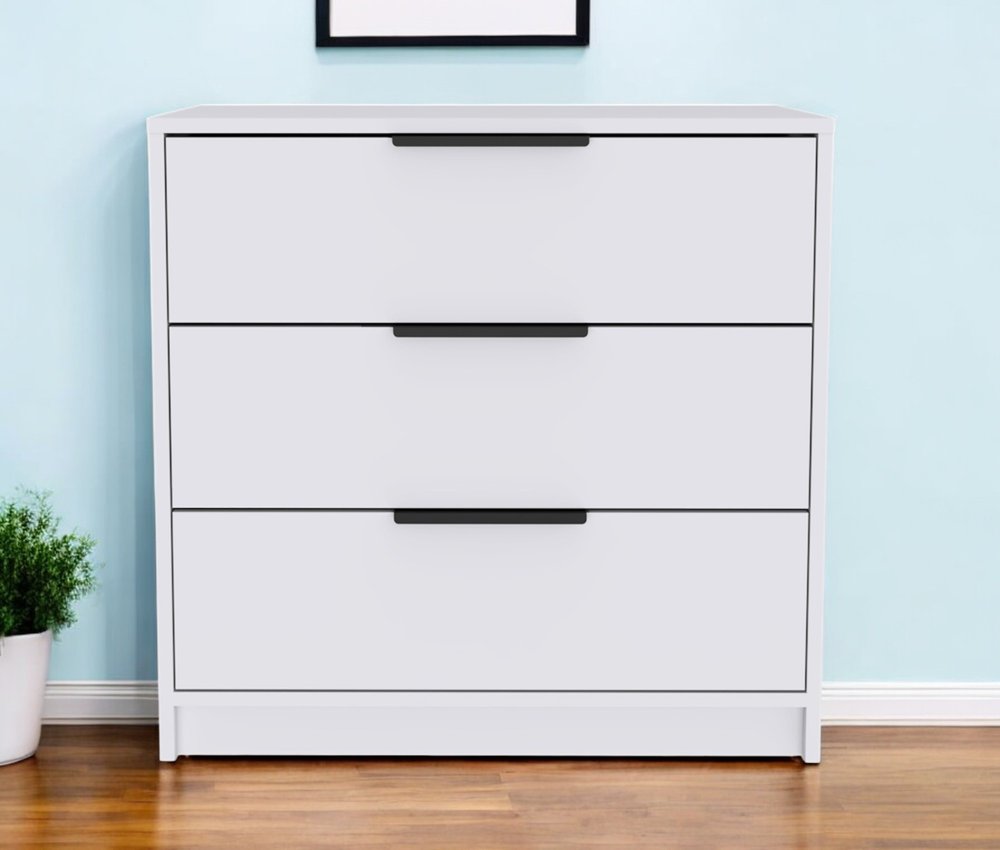 Cómoda estándar blanca de tres cajones de 28"