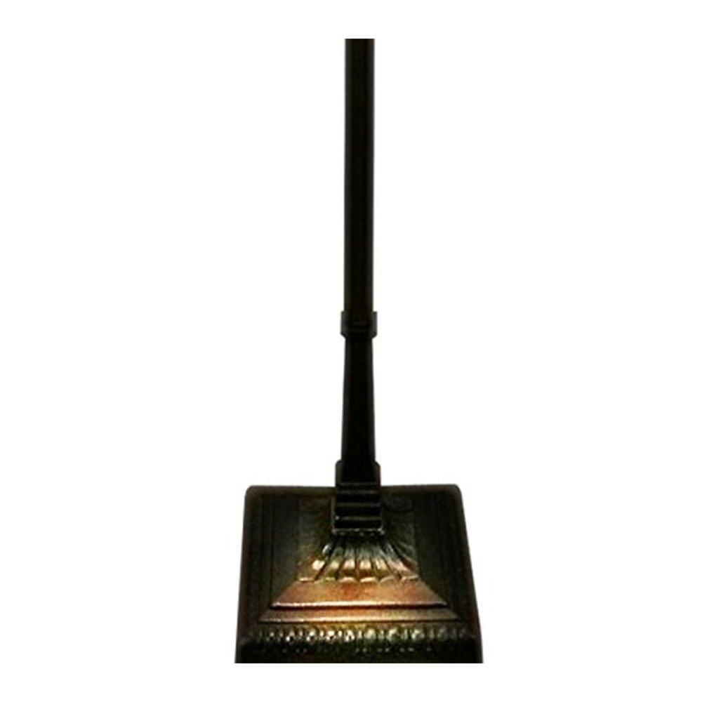 Lámpara de pie estilo antorcha de dos luces color espresso de 62" con pantalla cónica de vidrio con flores azules