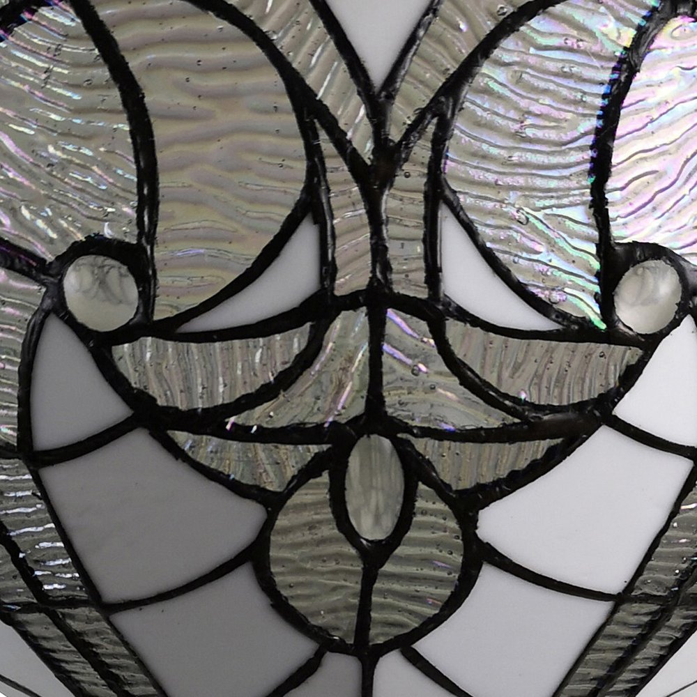 Lámpara de pie Torchiere marrón de 62" con pantalla de cúpula de vidrio estilo Tiffany blanca