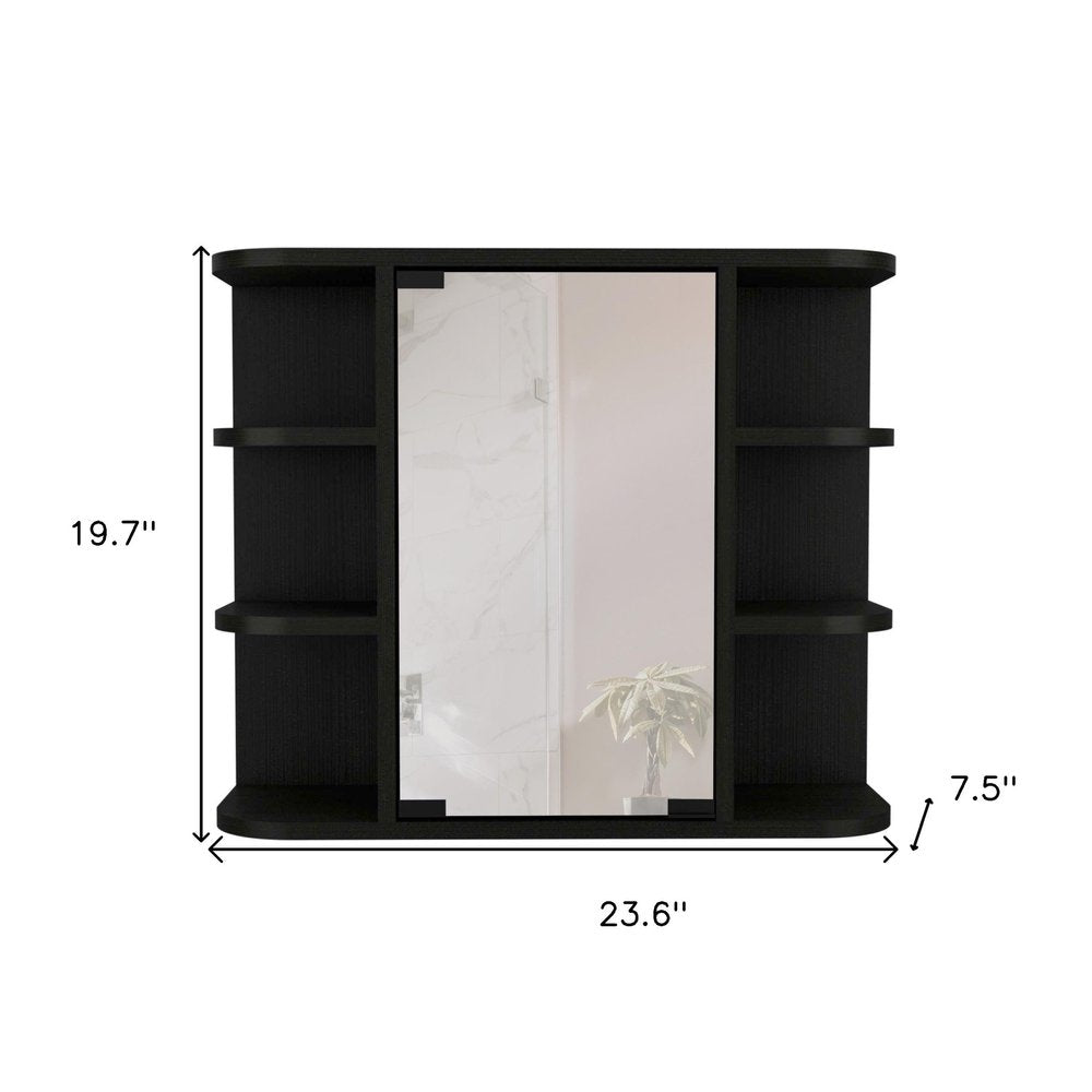 Tocador de baño flotante de madera negra de 24"