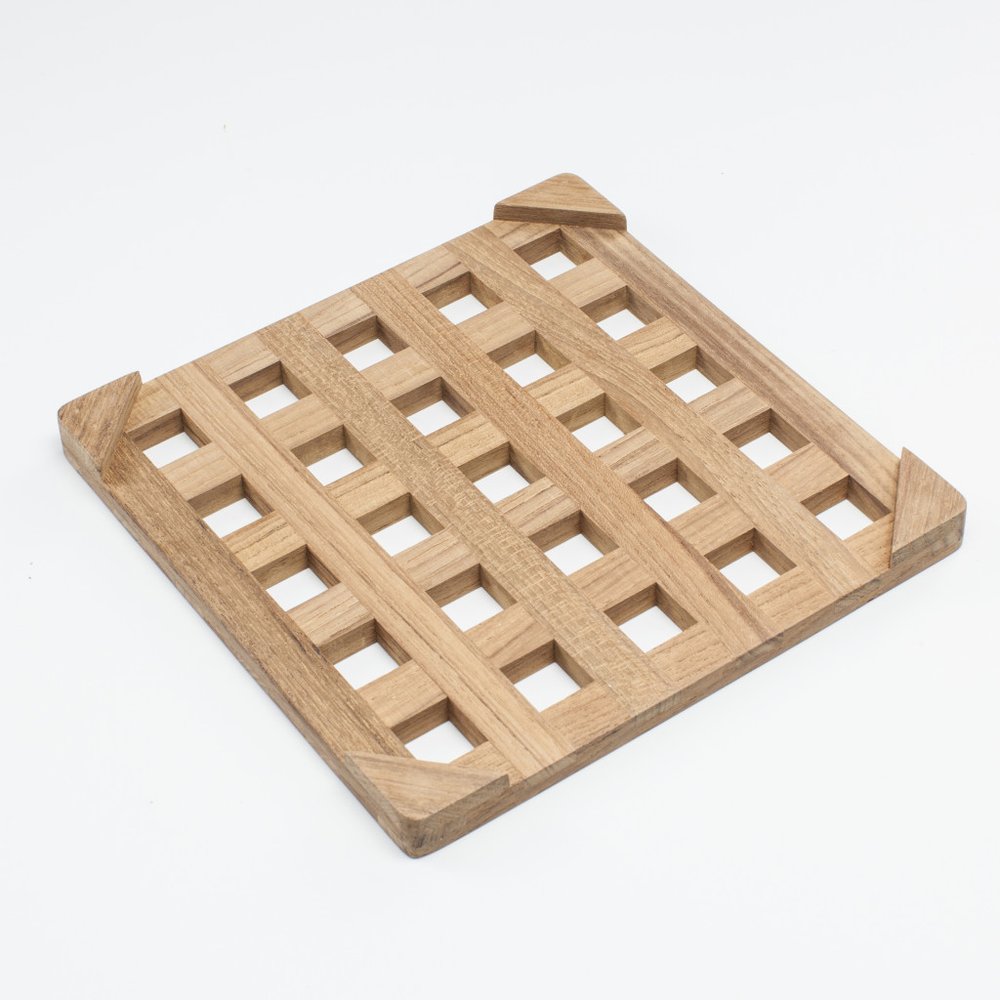 Salvamanteles cuadrado de madera de 8.00"