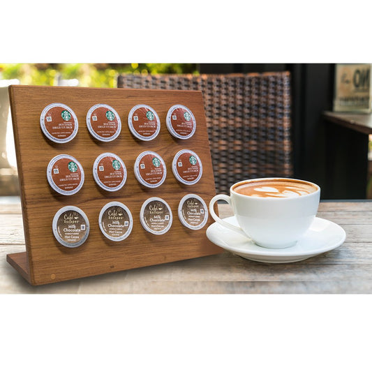 Mueble de madera para café independiente de 12 pulgadas con accesorios y almacenamiento