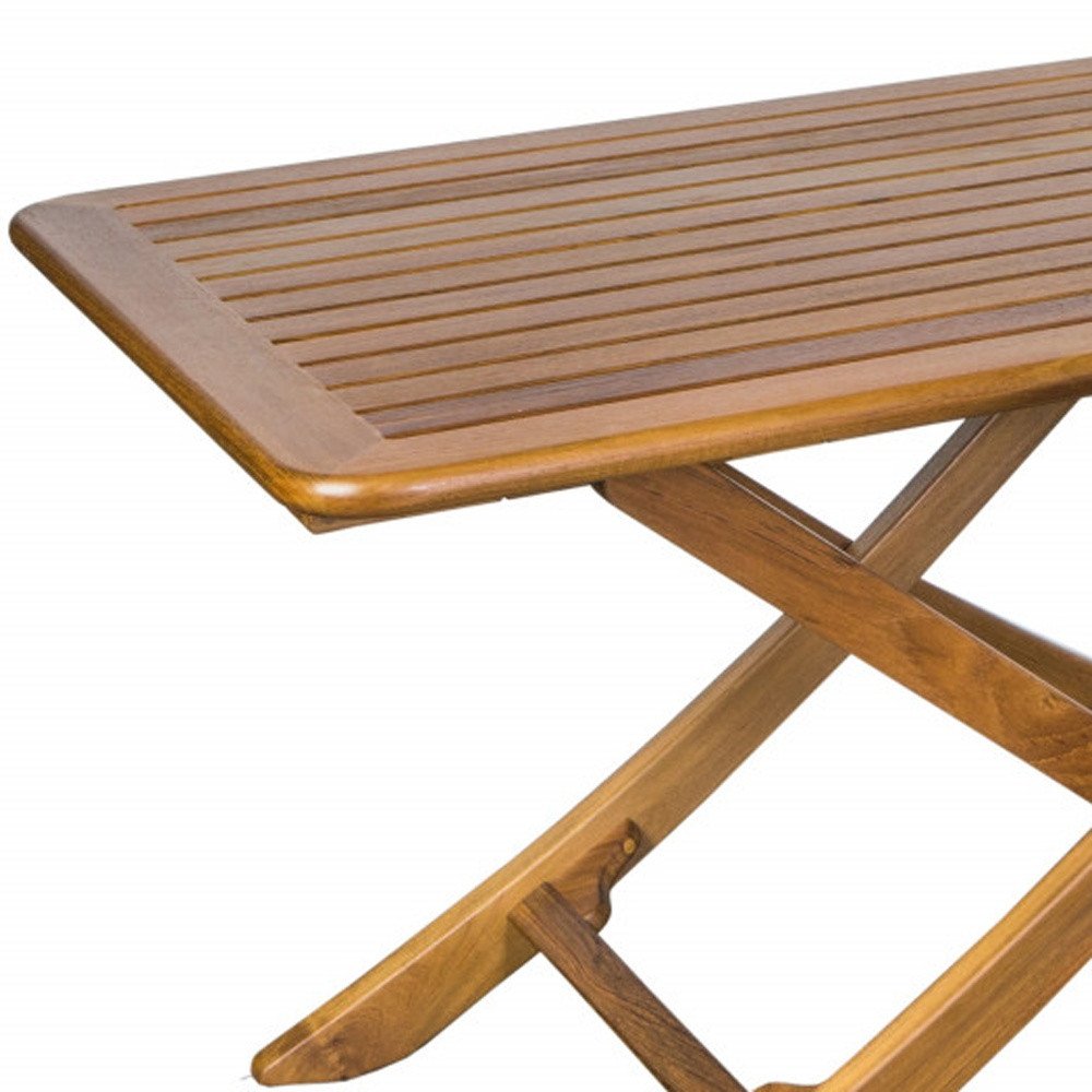 Mesa de picnic plegable para exteriores de madera maciza marrón de 43"
