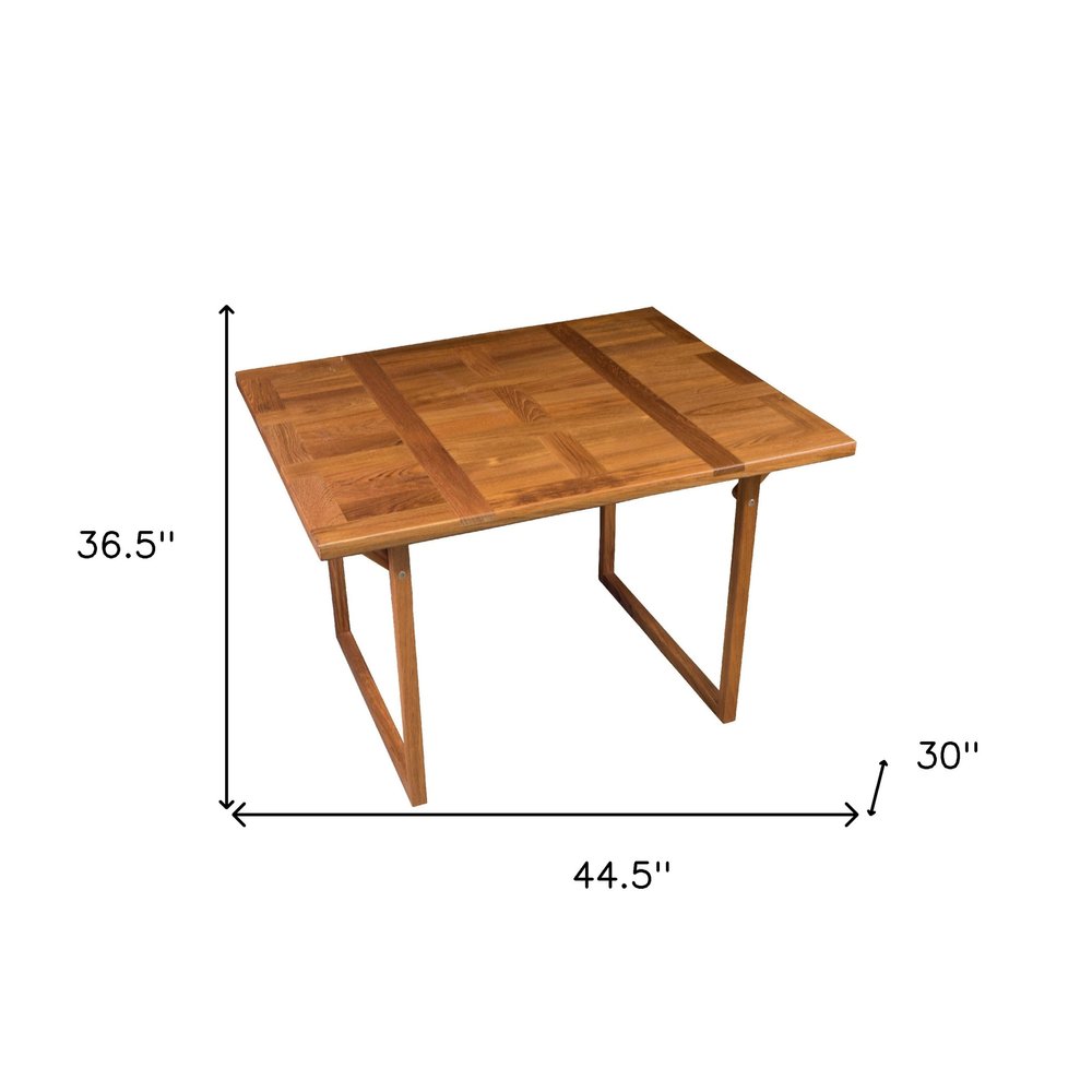 Mesa auxiliar plegable para exteriores de madera maciza marrón de 45"