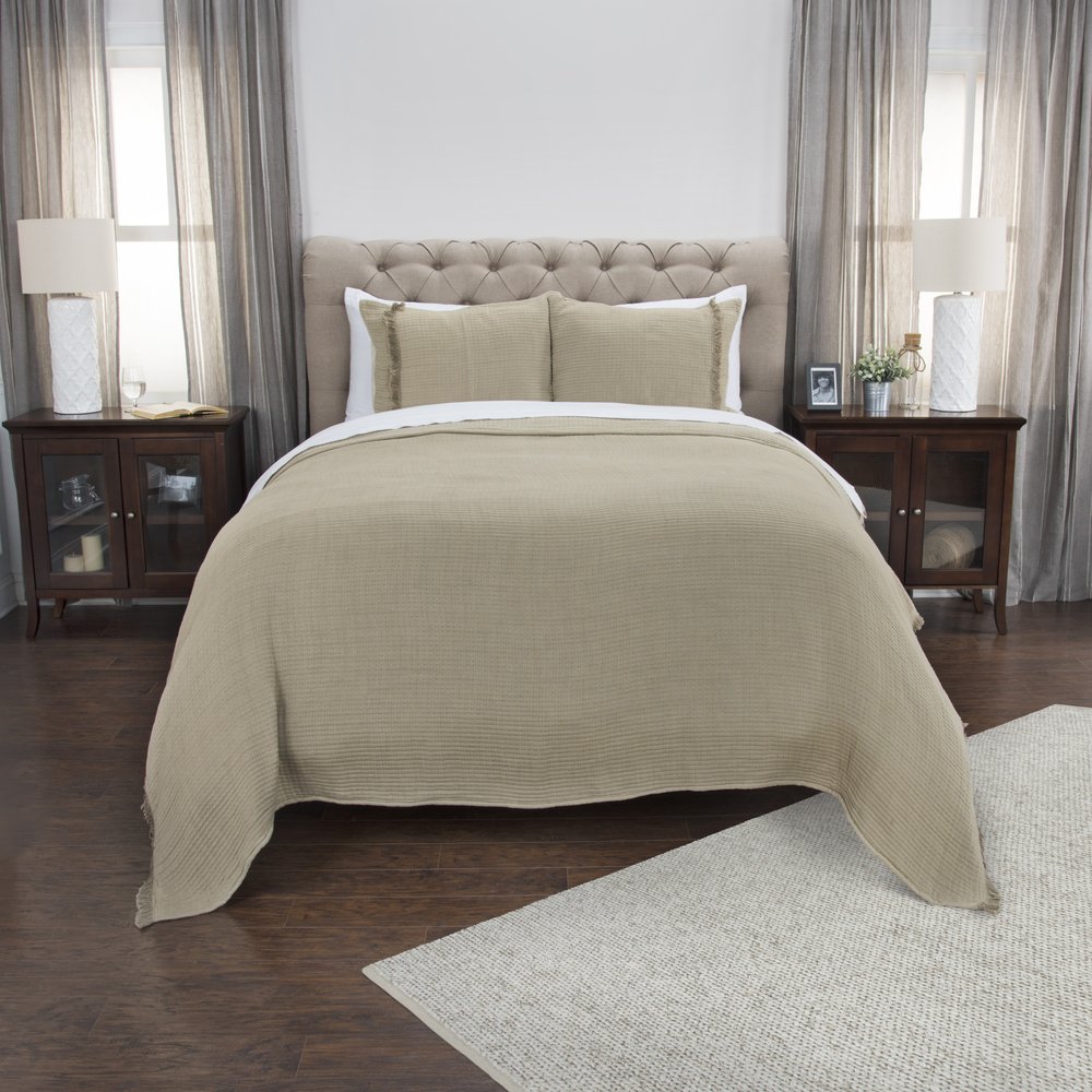 Natural Checkered King Quilt