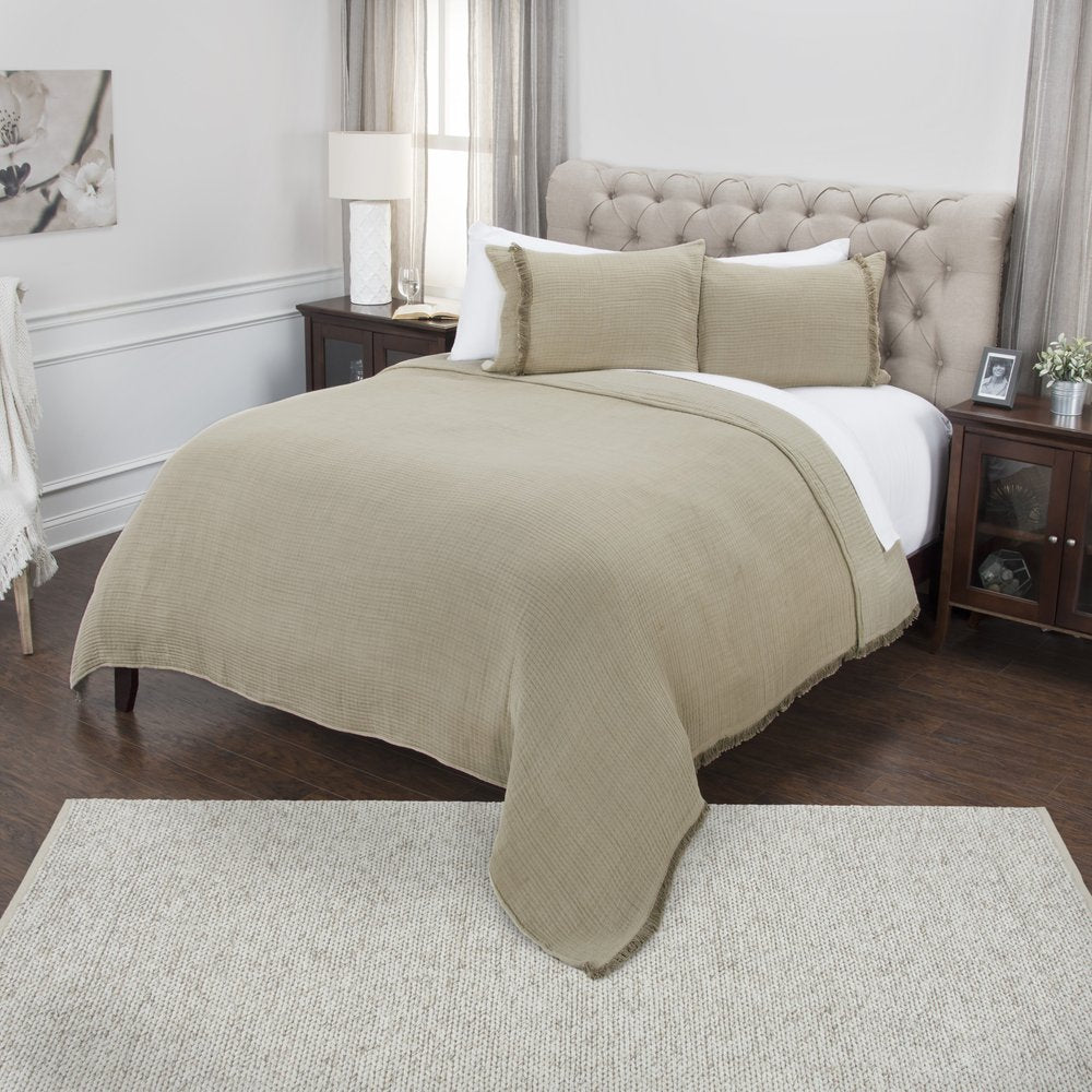 Natural Checkered King Quilt
