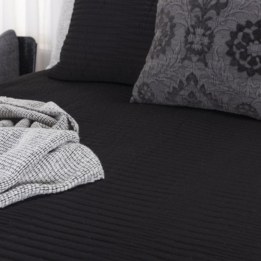 Black Geometric King Quilt