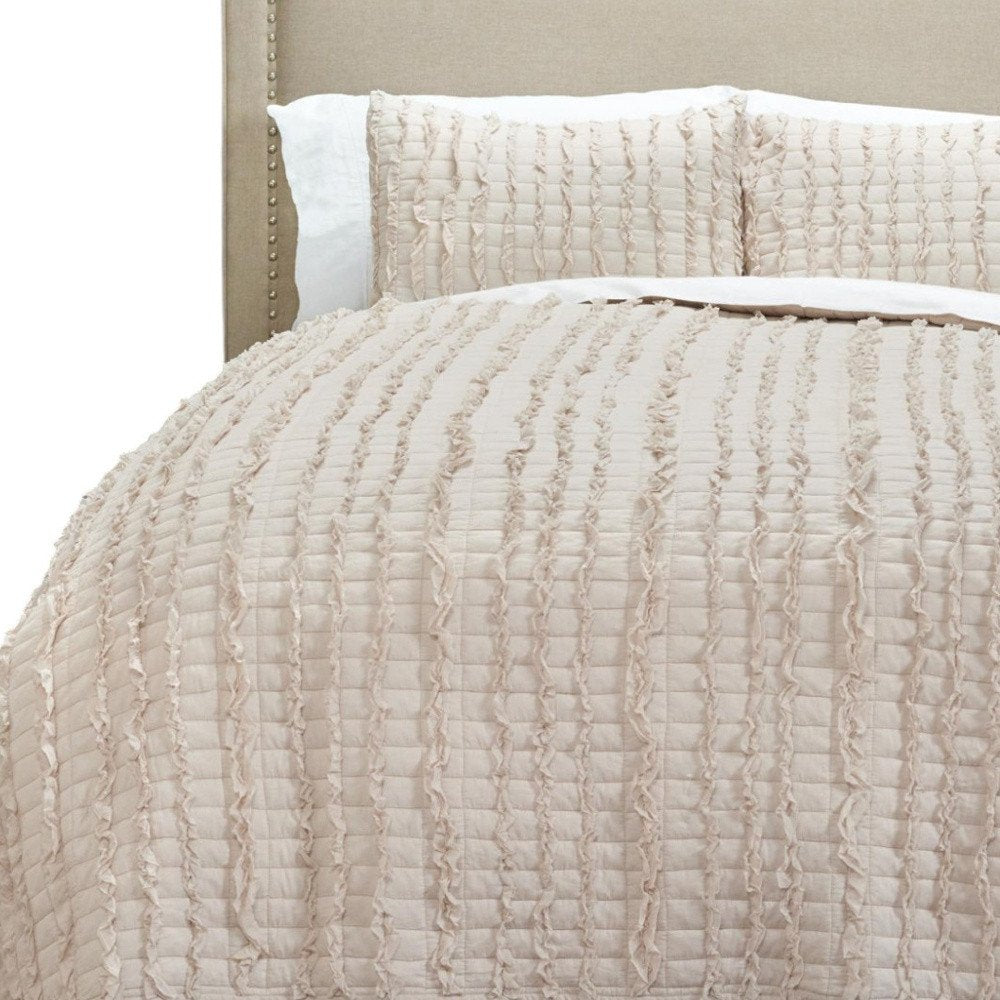 Blush Striped Queen Quilt