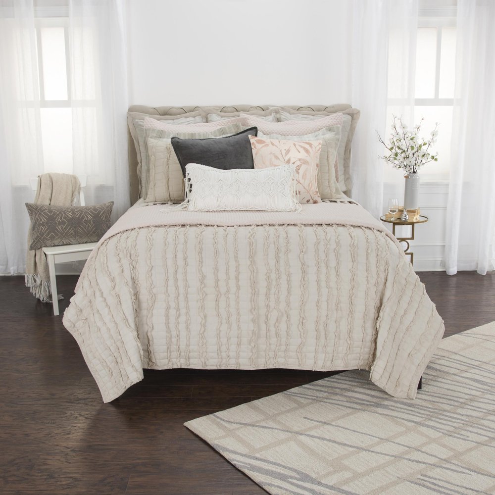Blush Striped Queen Quilt