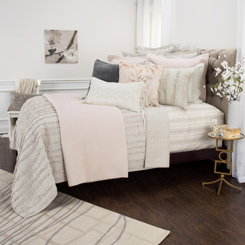Blush Striped Queen Quilt