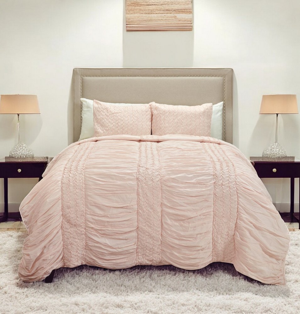 Pink Geometric King Quilt
