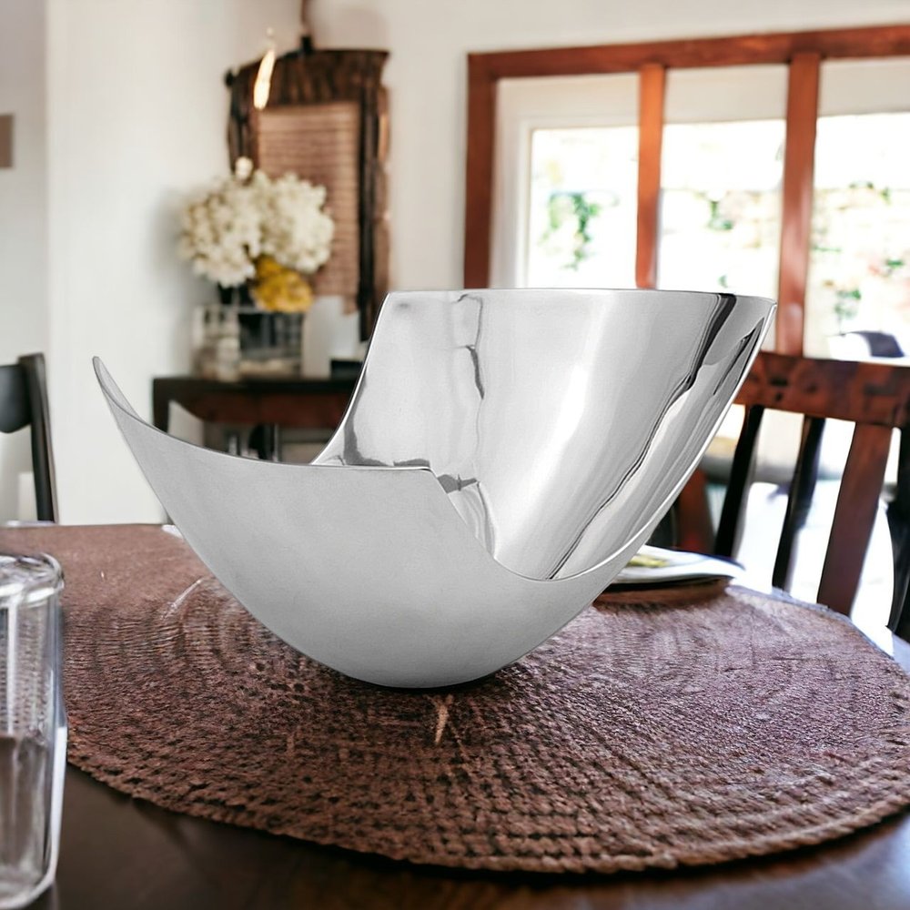 Cuenco de centro de mesa con forma de pala de aluminio de 12"