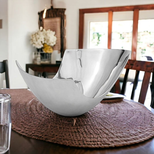 Cuenco de centro de mesa con forma de pala de aluminio de 12"