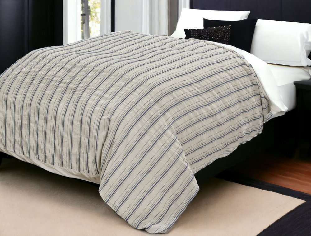 Funda nórdica de lino natural King de 300 hilos, solo limpieza en seco