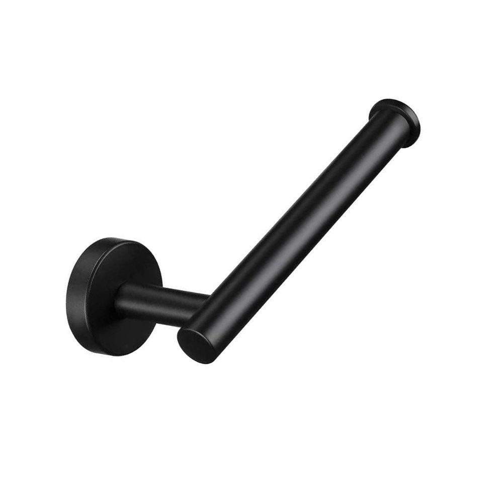 Juego de dos porta toallas y portarrollos de papel higiénico de acero inoxidable negro para montaje en pared