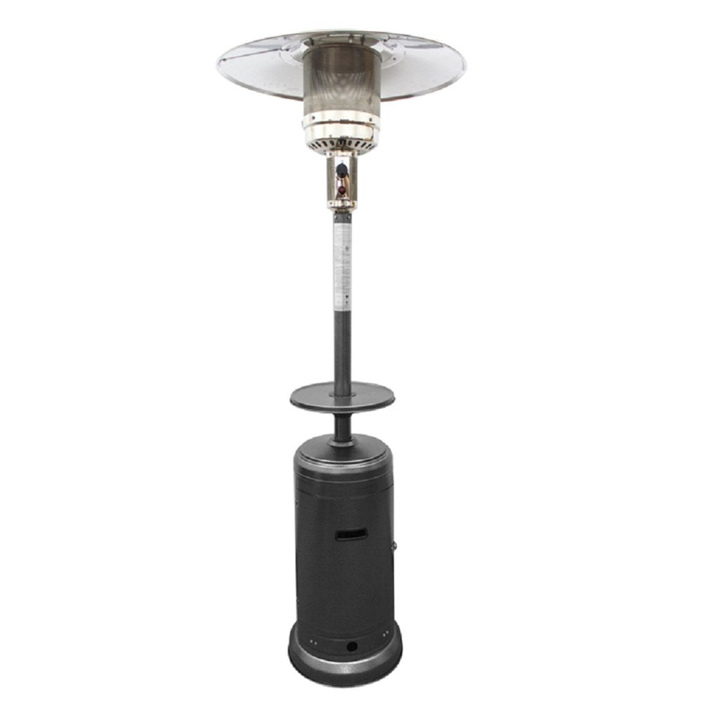 Calentador de patio cilíndrico de propano de acero plateado de 48 000 BTU