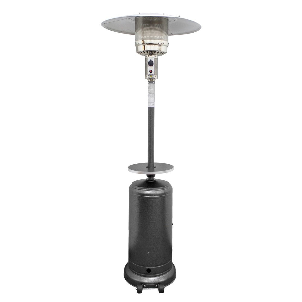 Calentador de patio cilíndrico de propano de acero plateado de 48 000 BTU
