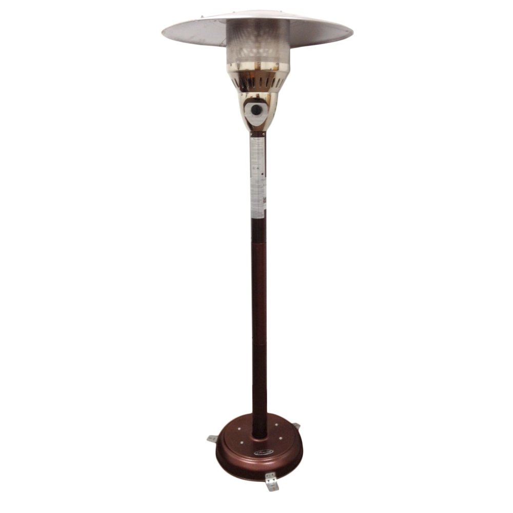 Calentador de patio cilíndrico de gas natural de acero bronce de 41000 BTU