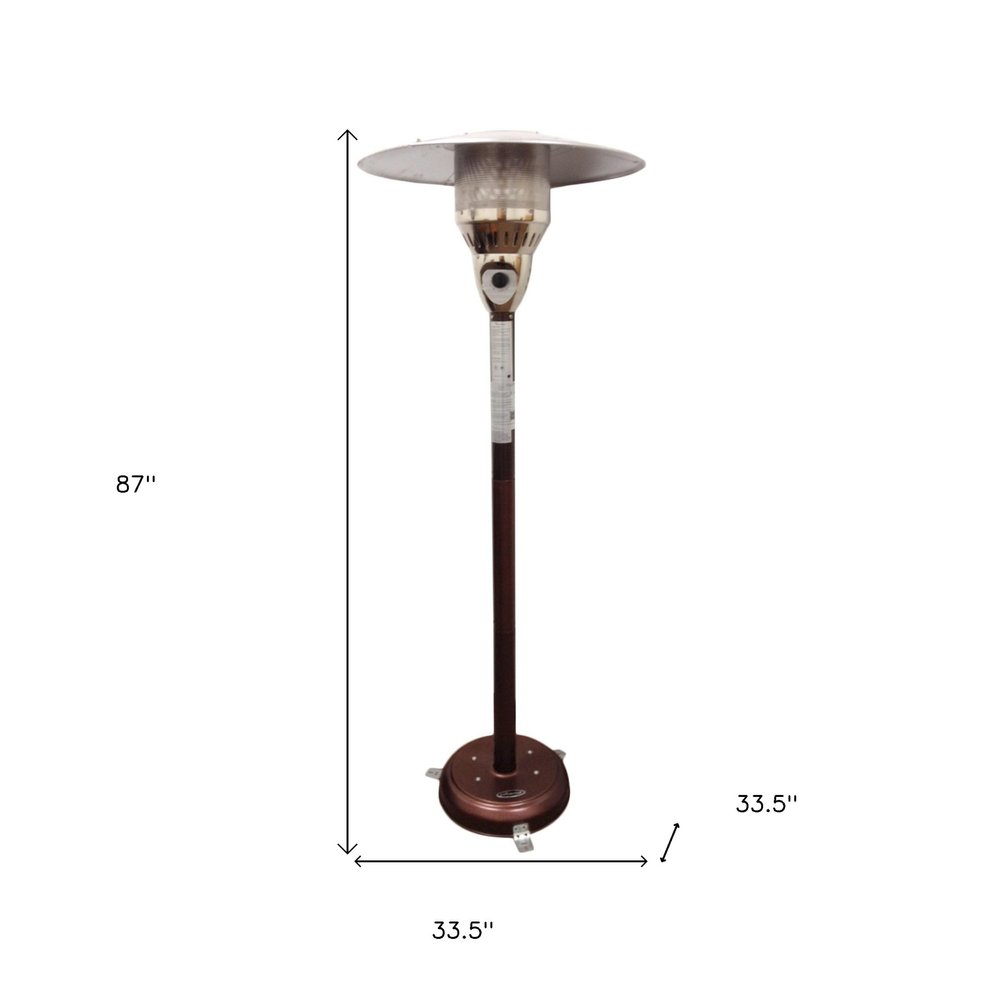 Calentador de patio cilíndrico de gas natural de acero bronce de 41000 BTU