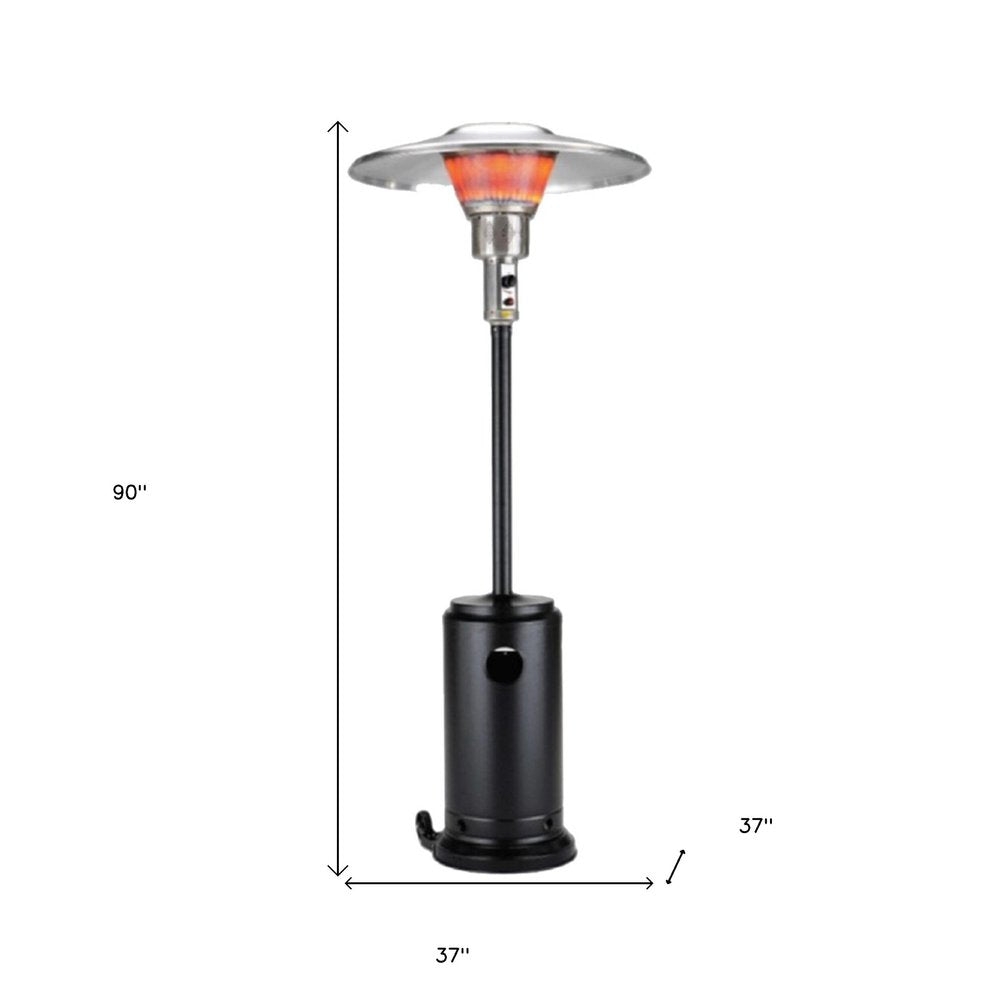 Calentador de patio cilíndrico de propano de acero negro de 40 000 BTU