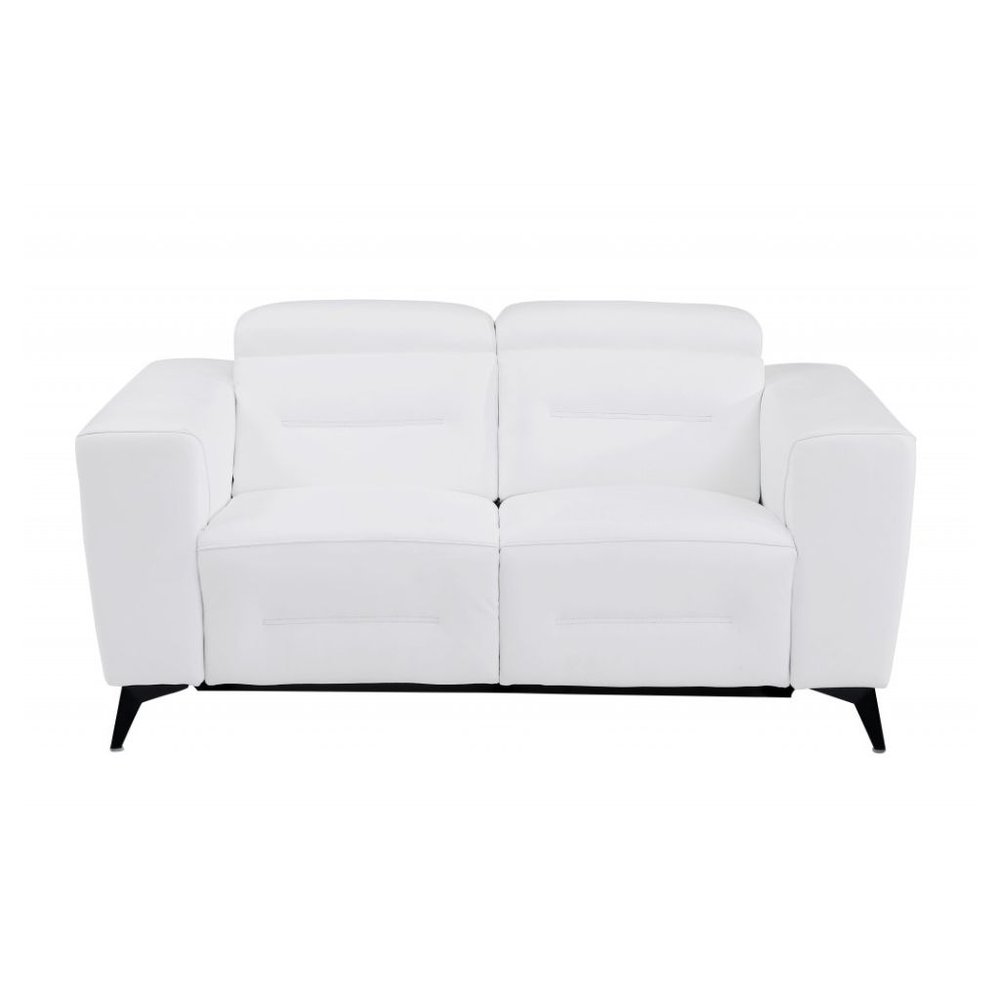 Conjunto de asientos para cinco personas de dos piezas de cuero italiano blanco