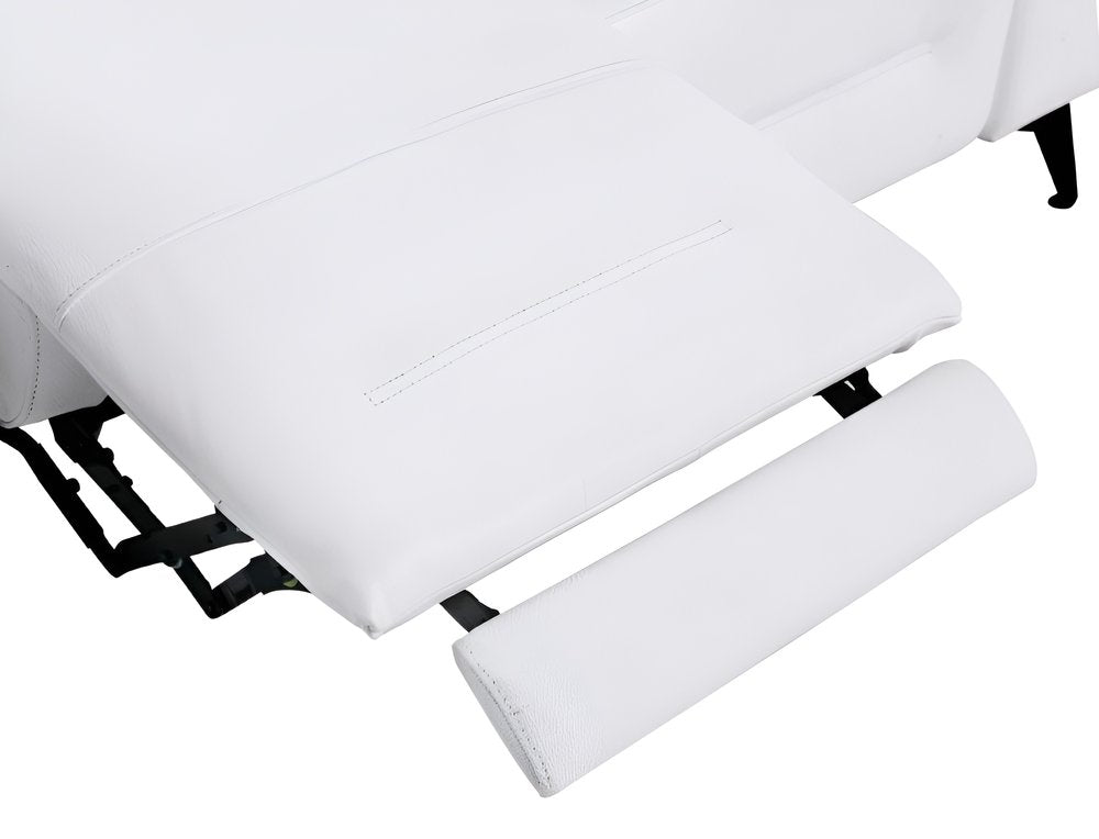 Conjunto de asientos para cinco personas de dos piezas de cuero italiano blanco
