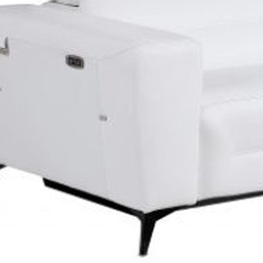 Conjunto de asientos para cinco personas de dos piezas de cuero italiano blanco