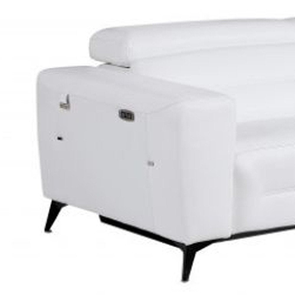 Conjunto de asientos para cinco personas de dos piezas de cuero italiano blanco
